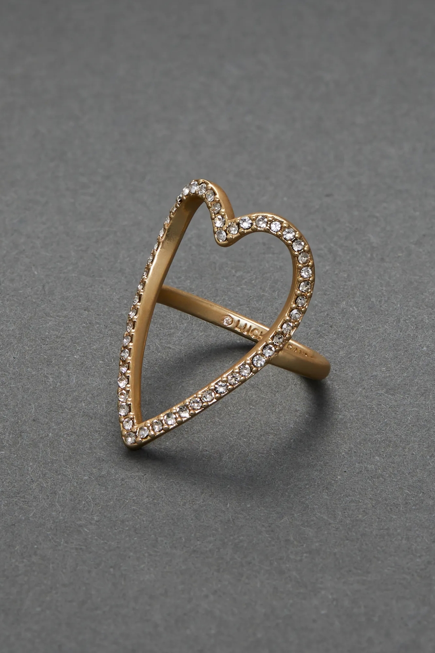 PAVE OPEN HEART RING, image 2