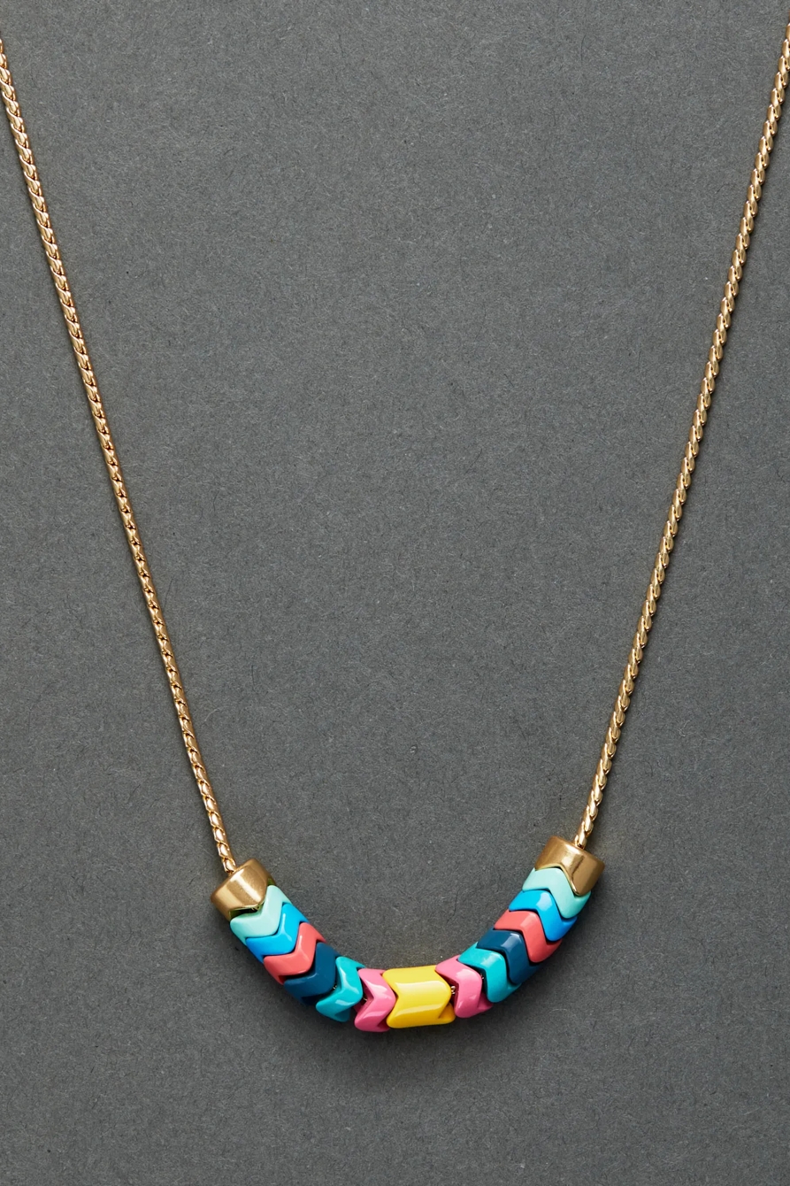 RAINBOW BEADED COLLAR NECKLACE, image 2