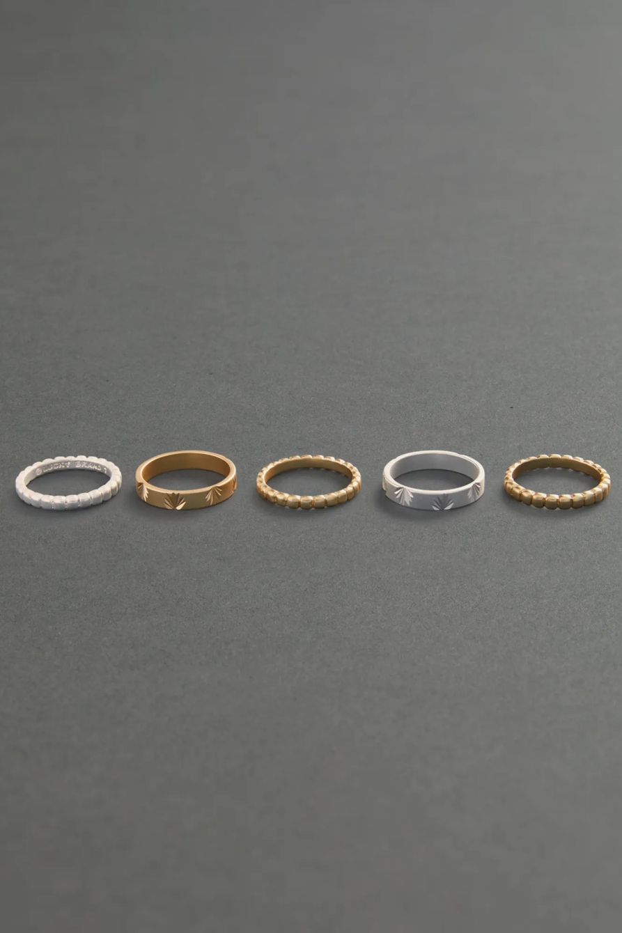 SUNBEAM ETCHED RING STACK, image 2