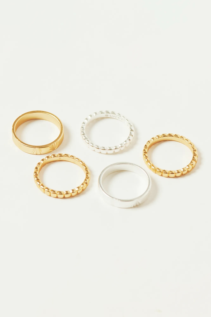 SUNBEAM ETCHED RING STACK, image 3