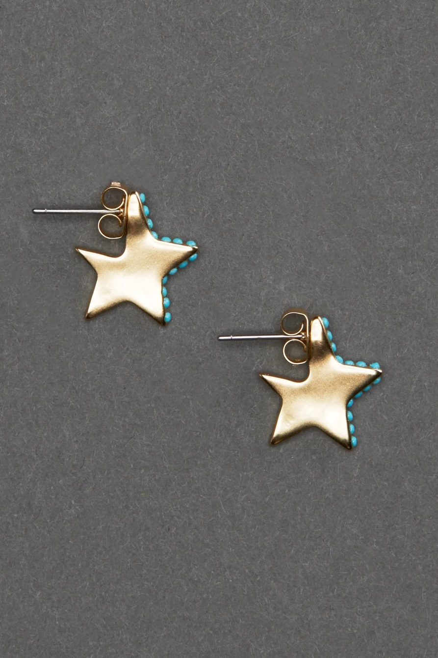 TURQUOISE STAR STUD EARRING, image 2