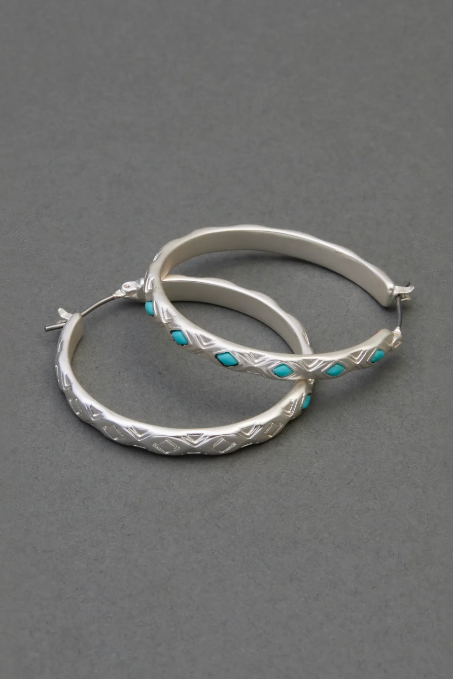SET STONE HOOP EARRING, image 2