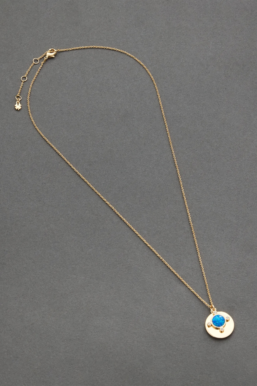 14K GOLD PLATED SEMI PRECIOUS PENDANT NECKLACE, image 1