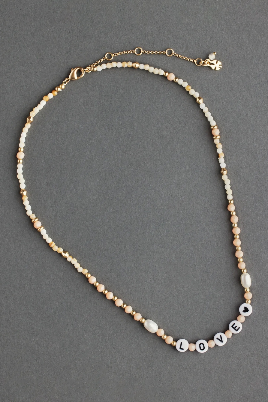LOVE BEADED COLLAR NECKLACE, image 1