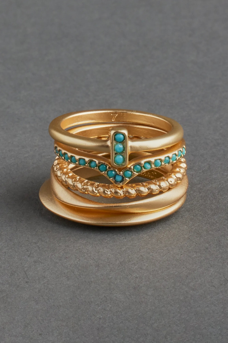 TURQUOISE RING STACK (MULTI SIZE), image 1