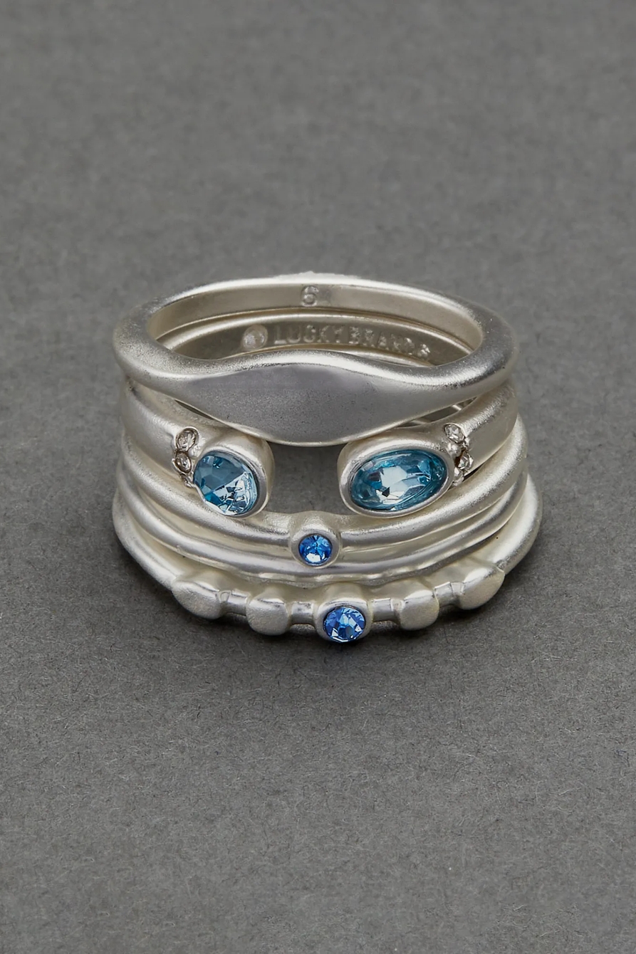 LIGHT BLUE RING STACK (MULTI SIZE), image 1