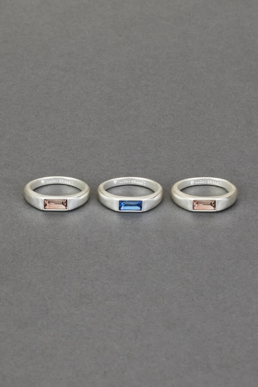 MULTI COLOR SET STONE RING STACK, image 2