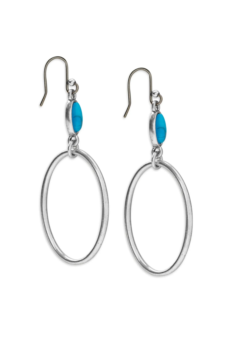 TURQUOISE OPEN DROP EARRING, image 3