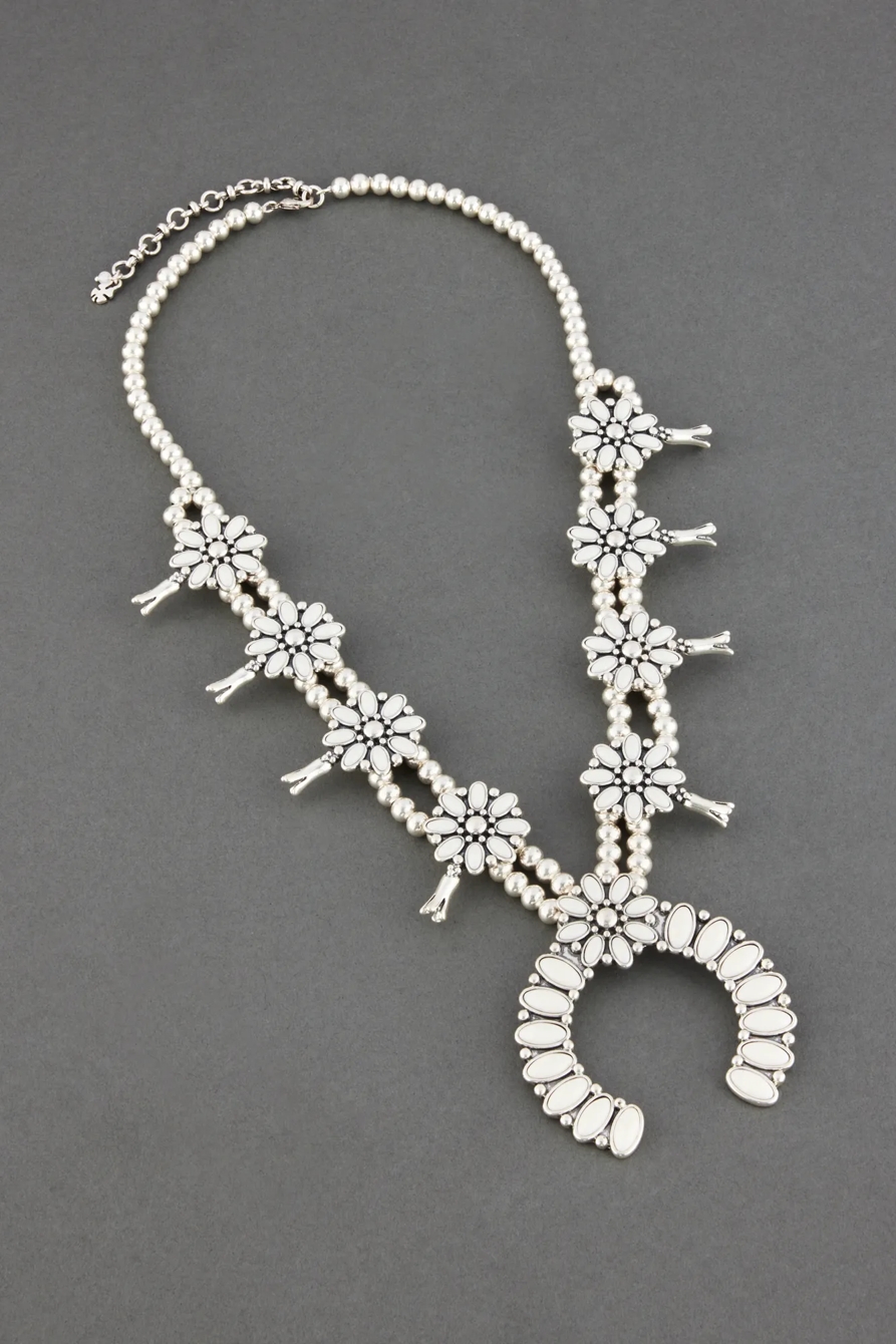BONE FLOWER STATEMENT NECKLACE, image 1