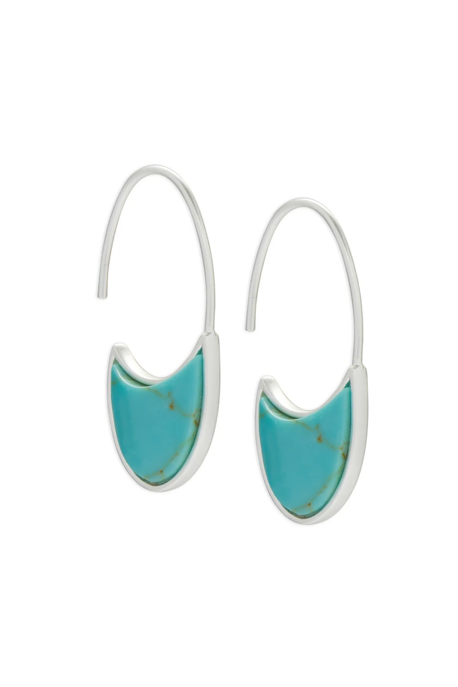 TURQUOISE THREADER SLICE EARRING, image 1