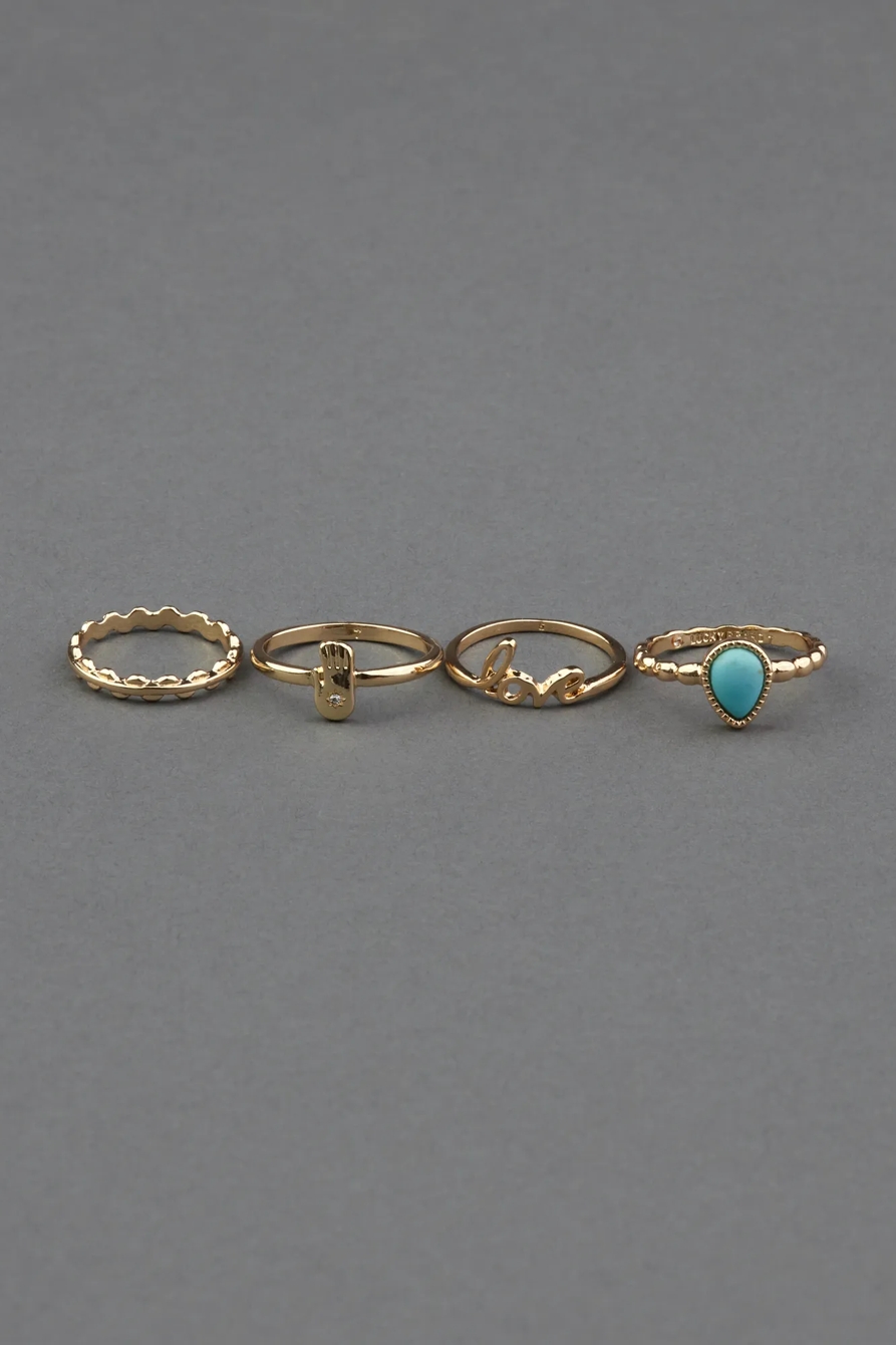 TURQUOISE LOVE RING STACK, image 2