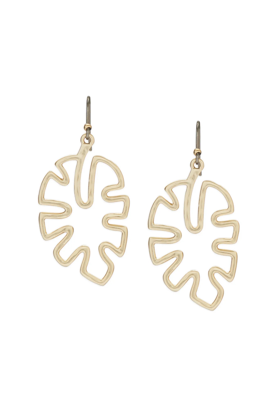 MONSTERA OPENWORK DROP EARRING, image 2