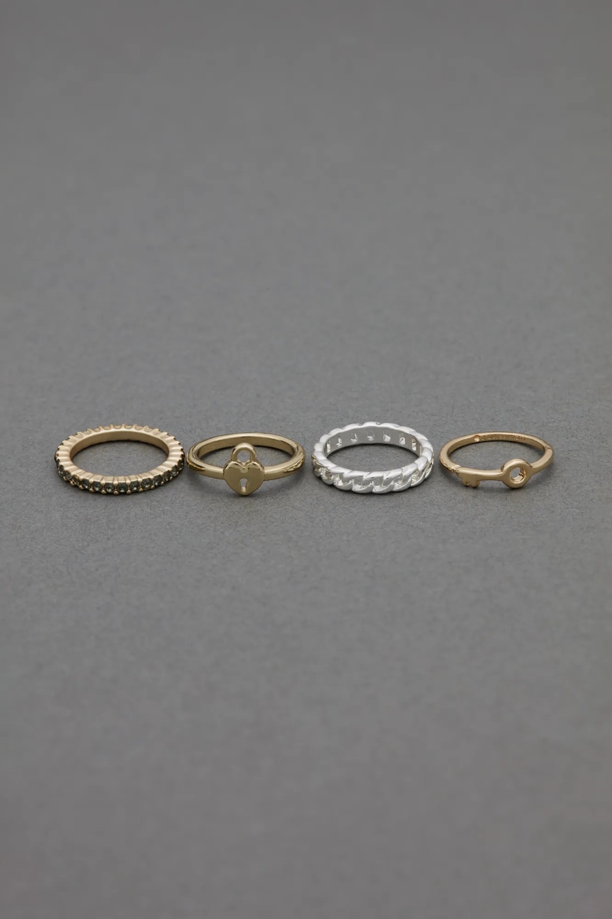 TWO TONE LOCK RING STACK, image 2