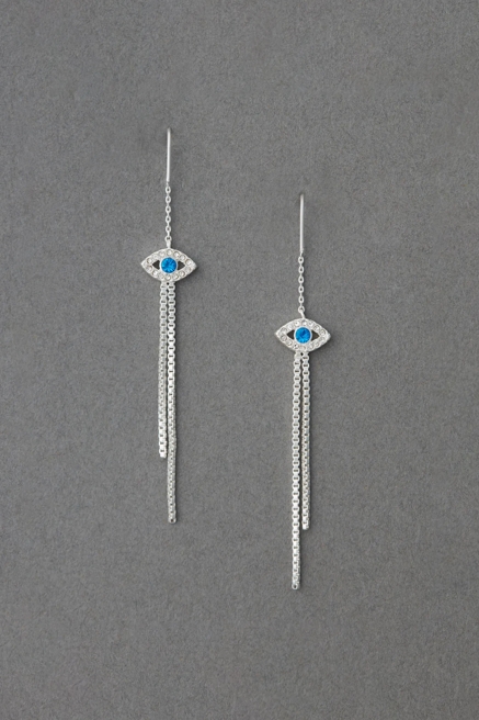 EVIL EYE THREADER EARRING, image 1