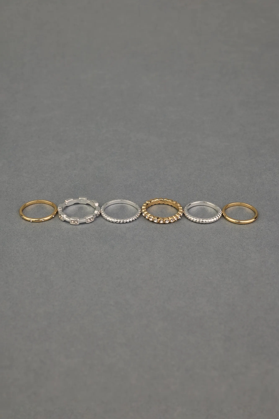 TWO TONE PAVE RING STACK, image 2