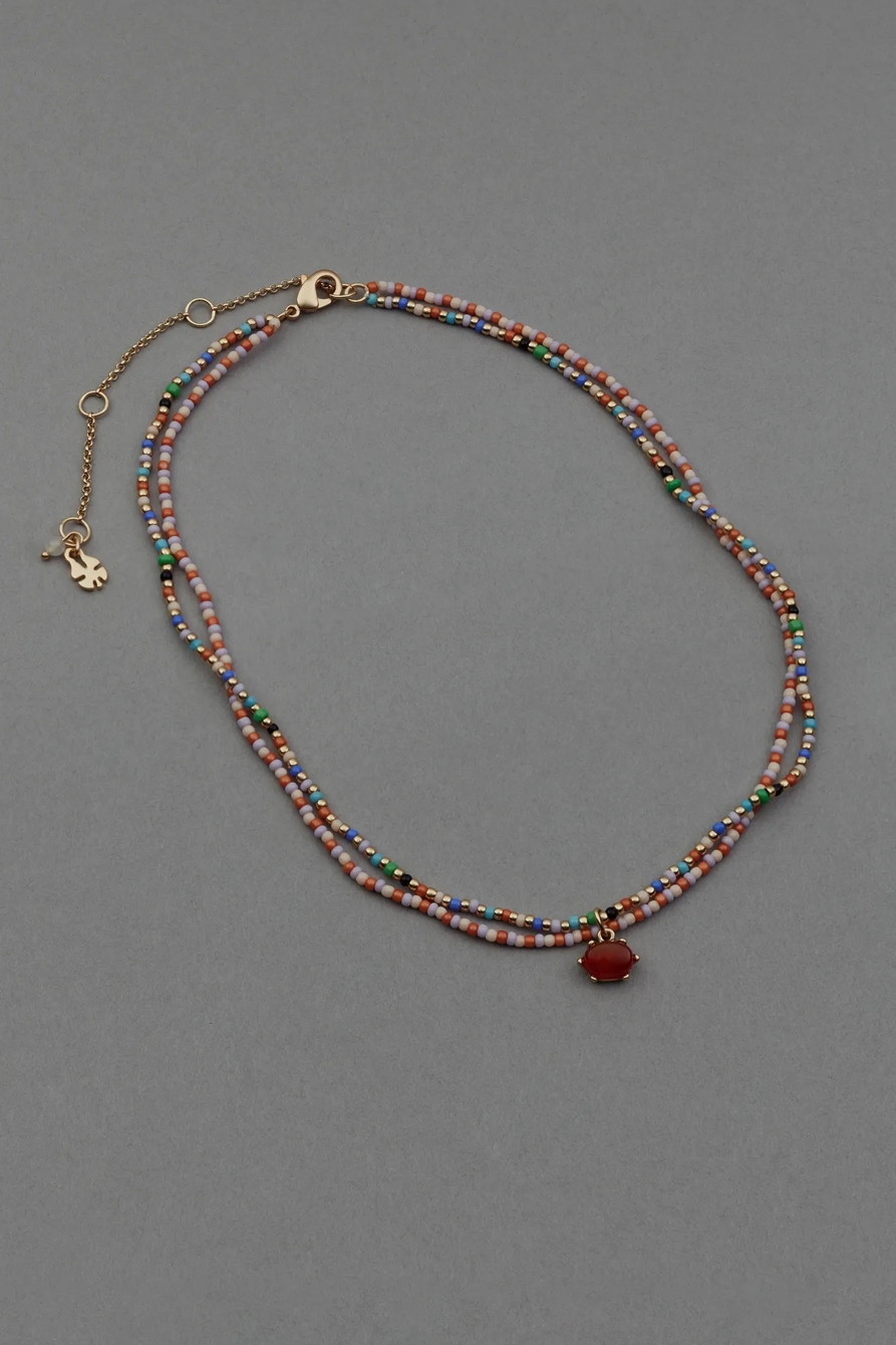 COLORFUL SEED BEAD LAYER NECKLACE, image 1