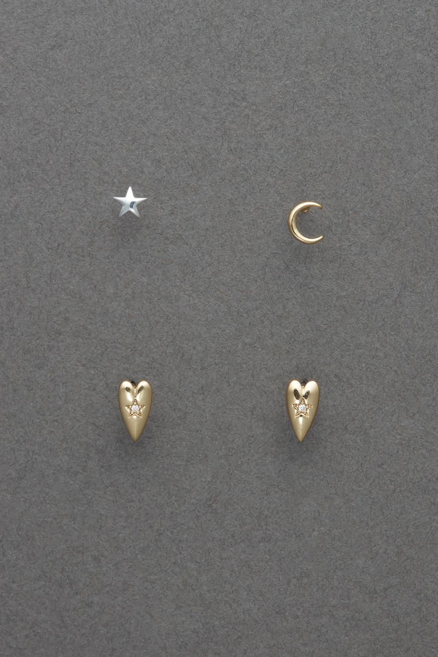 14K GLD PLATED STERLING SIL EAR SET, image 1