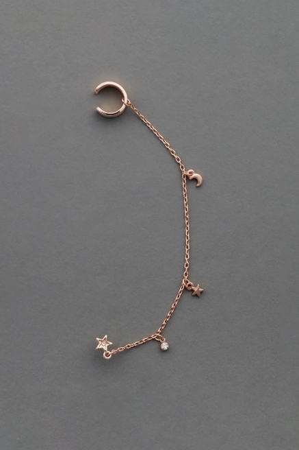 rose gold ear cuff chain, image 1