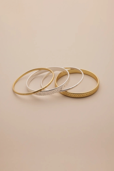 CARVED MULTI BANGLE BRACELET SET, image 1