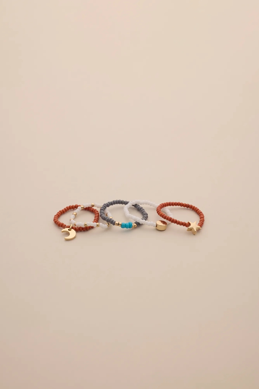 DELICATE BEADED RING STACK, image 2