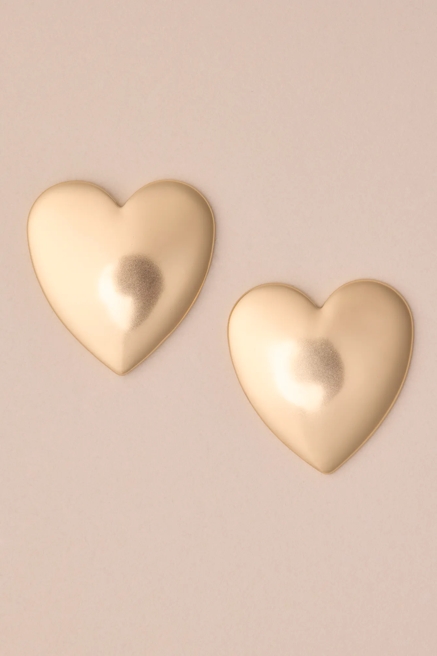 PUFFY HEART STUD EARRING, image 1
