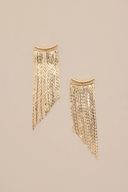 GOLD FRINGE EARRING, image 1