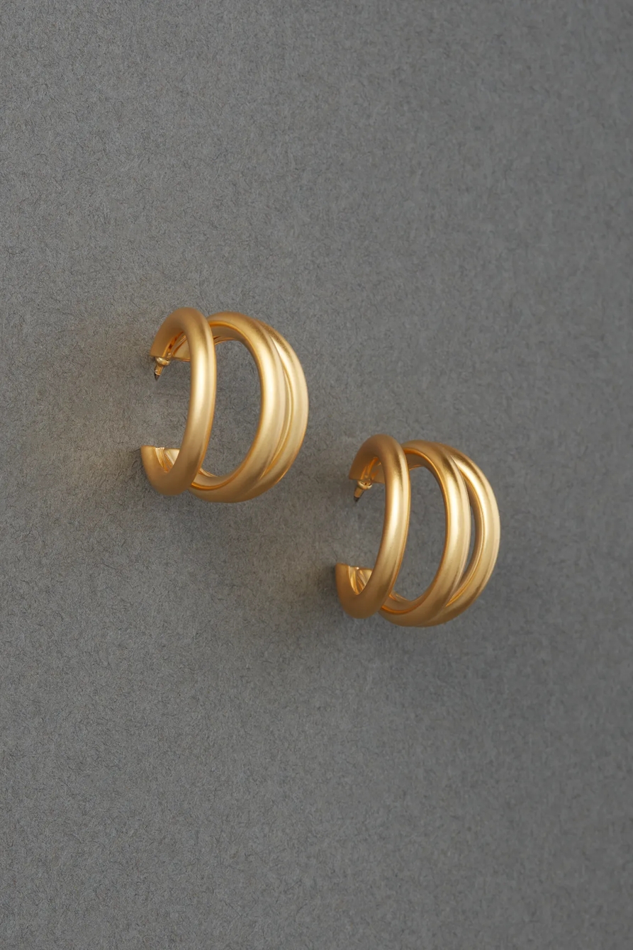 TRI HOOP EARRINGS, image 2