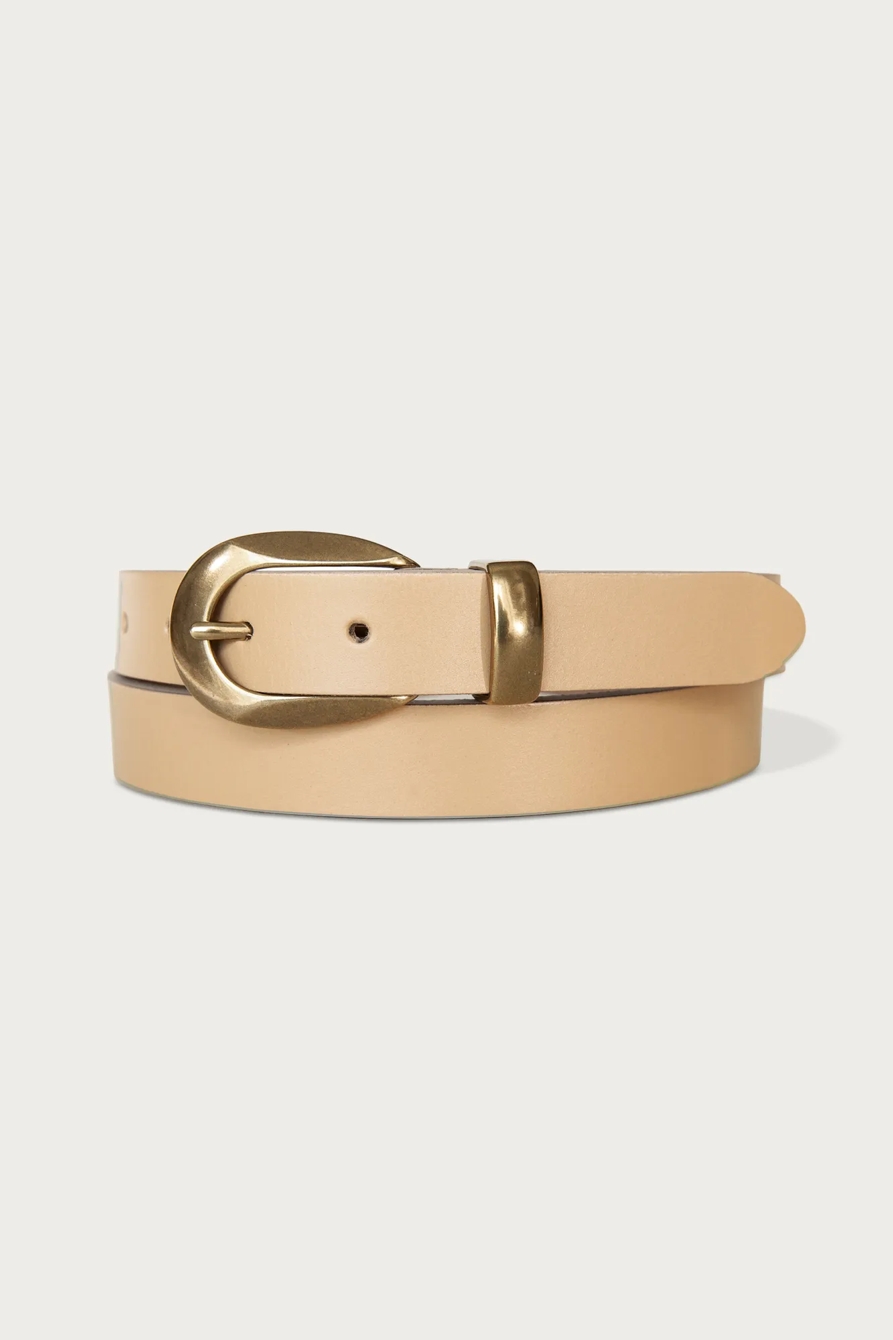 Sculpted Buckle Set Leather Belt, image 1