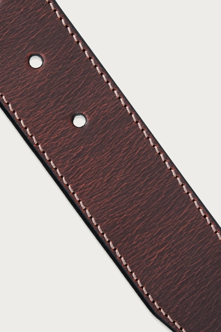 LEATHER JEAN BELT WITH METAL AND LEATHER KEEPER, image 2