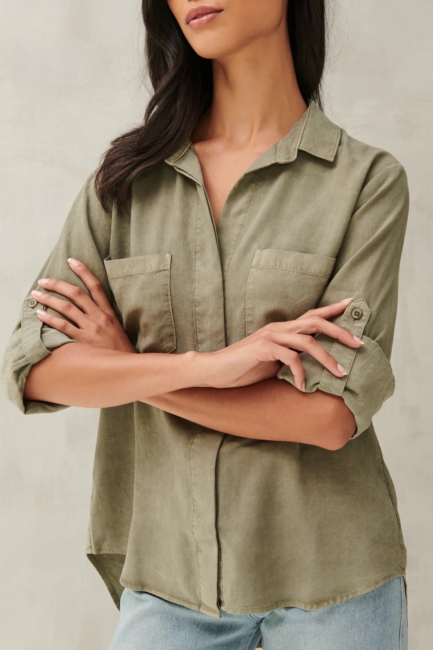 SPLIT BACK BUTTON DOWN SHIRT, image 5