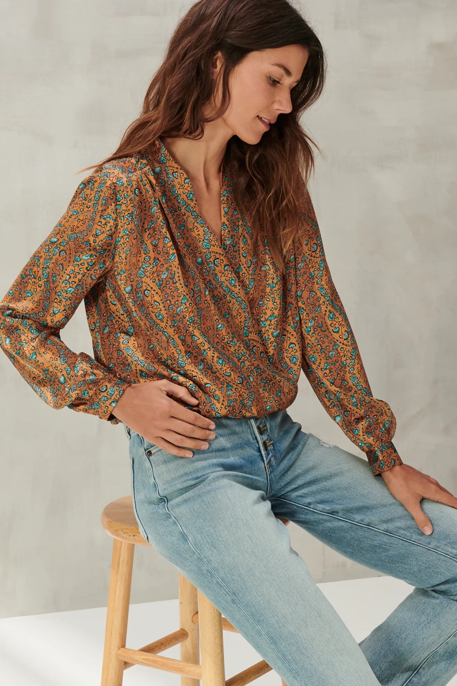 SURPLICE PRINTED LONG SLEEVE TOP, image 3