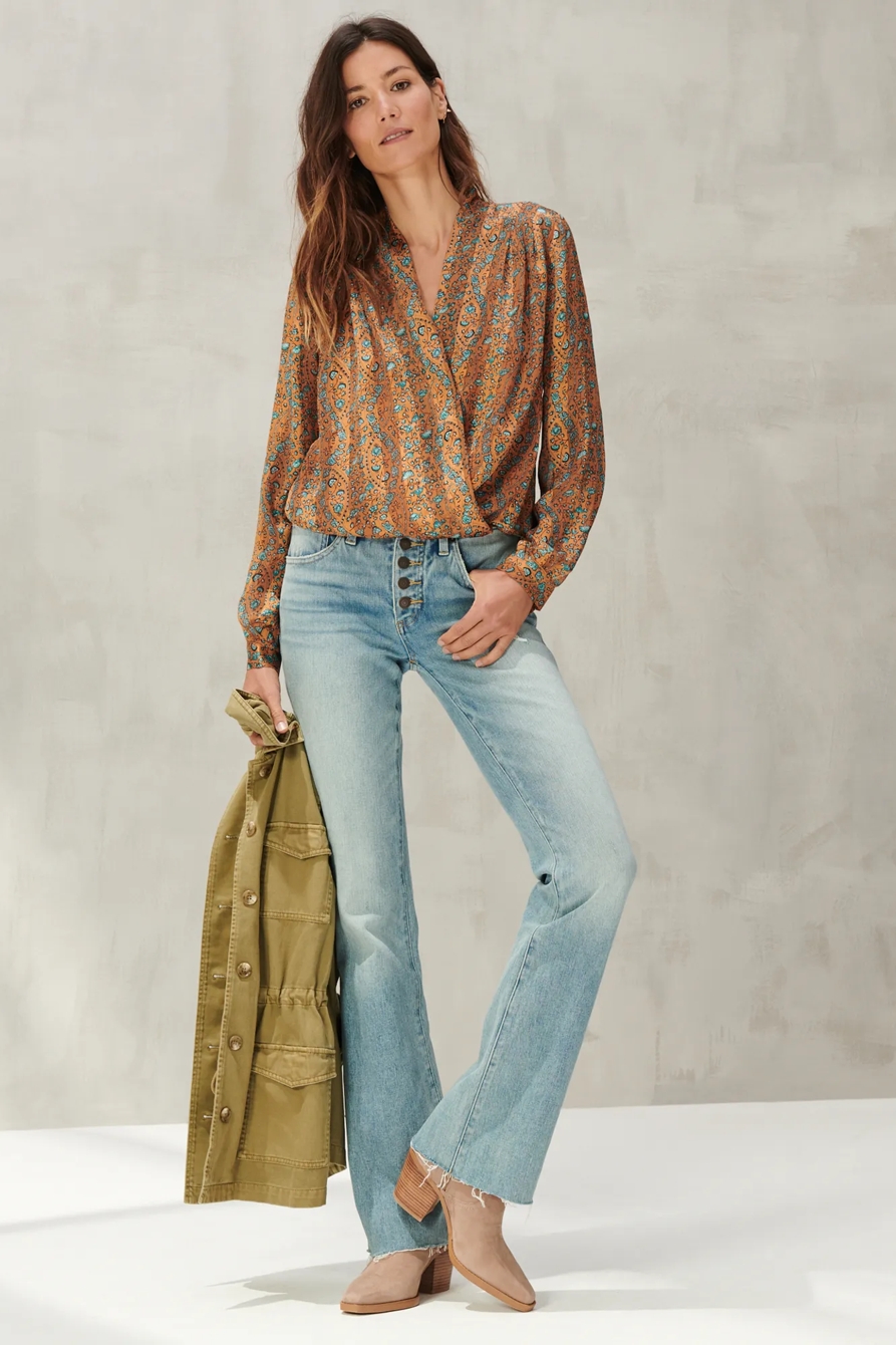 SURPLICE PRINTED LONG SLEEVE TOP, image 4