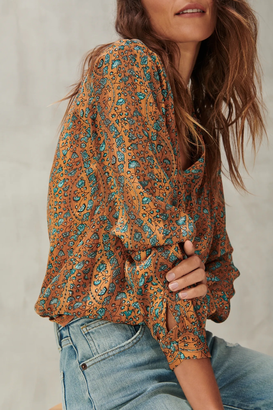 SURPLICE PRINTED LONG SLEEVE TOP, image 5