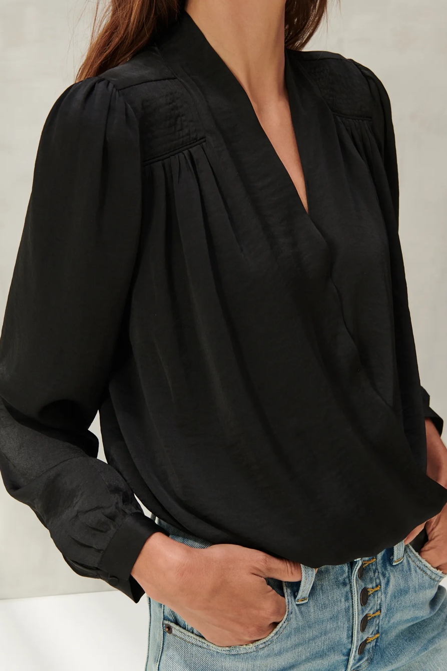 SURPLICE LONG SLEEVE TOP, image 5