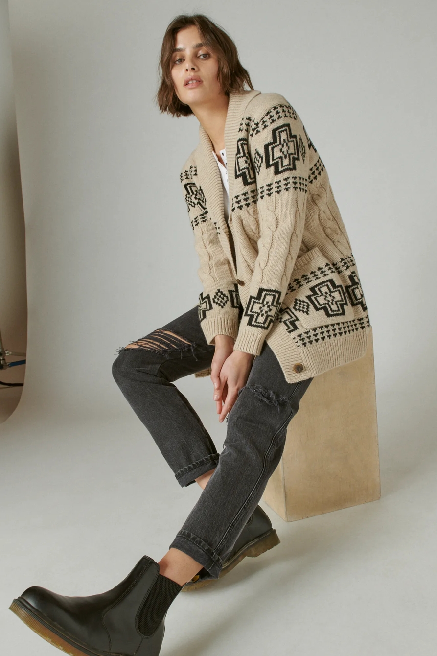 PENDLETON LAMBSWOOL CABLE CARDIGAN, image 6