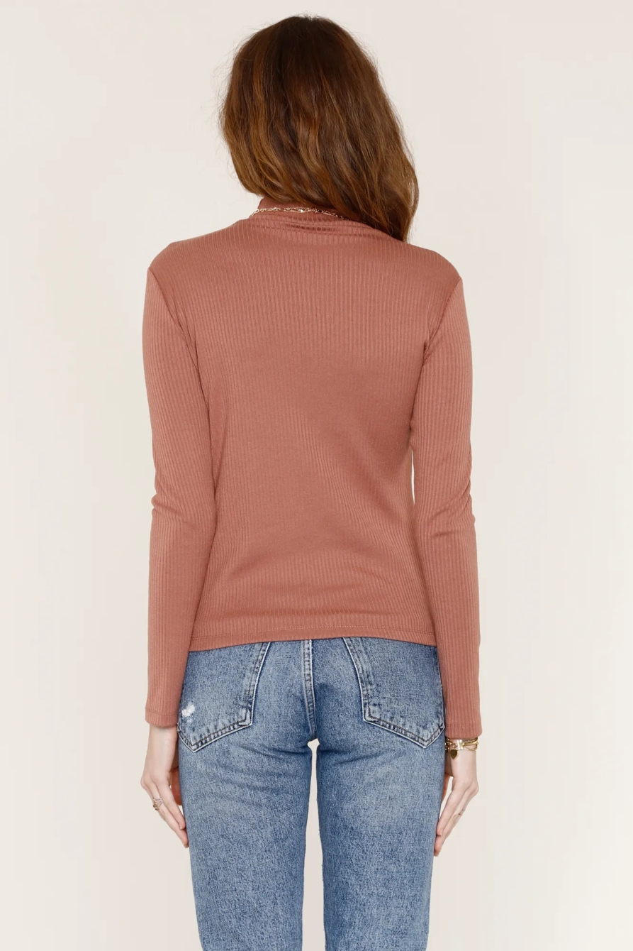 RIBBED MOCK NECK TOP, image 3