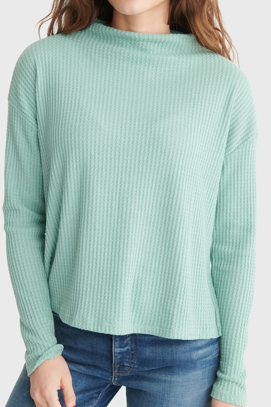 MOCK NECK WAFFLE TOP, image 4