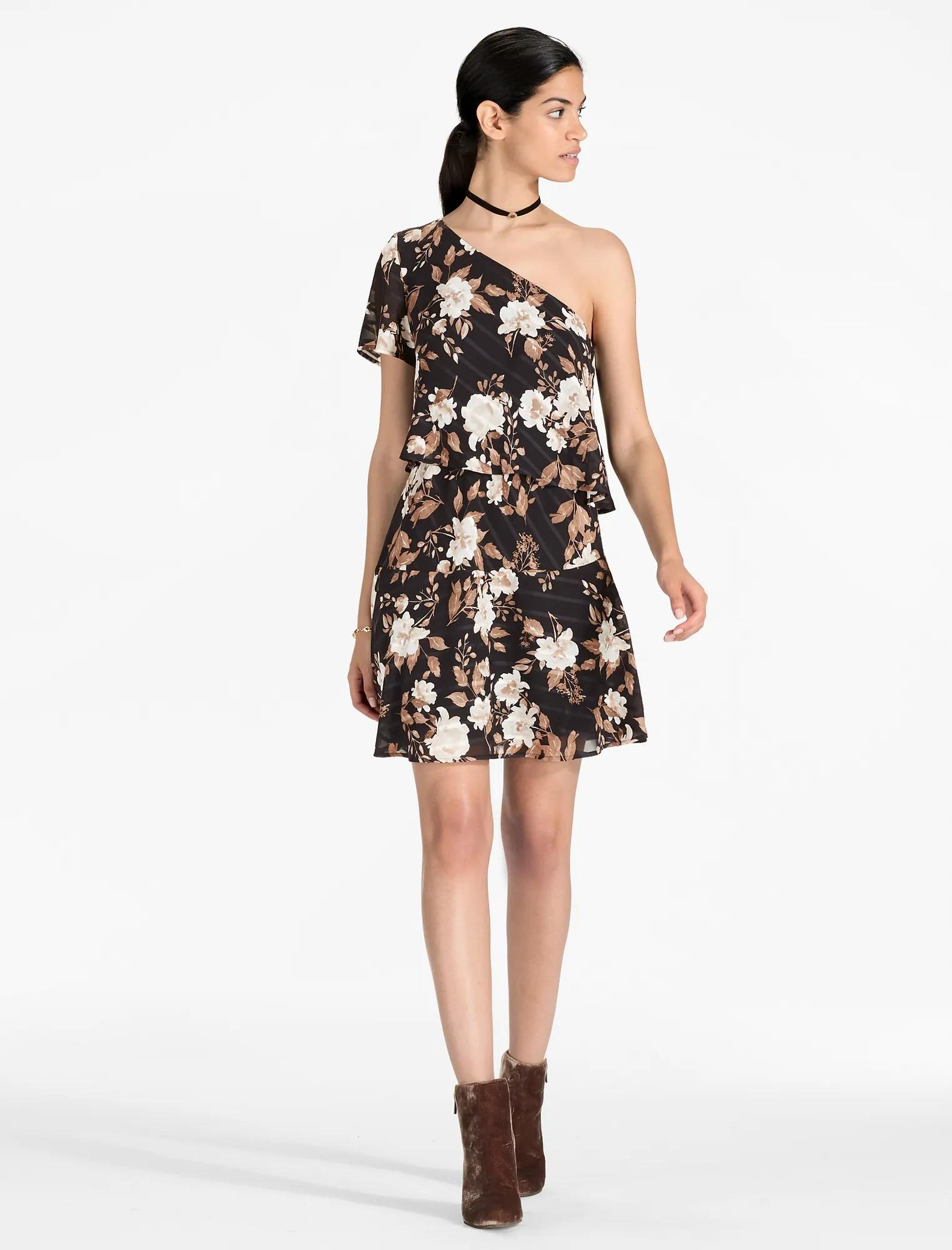 ONE SHOULDER FLORAL MINI, image 2