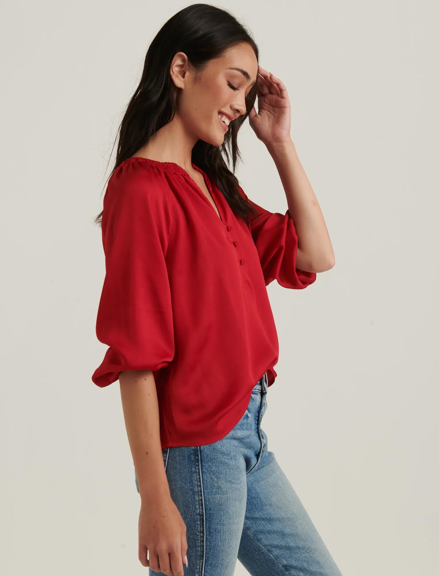 SATIN EMILY BLOUSE TOP, image 3