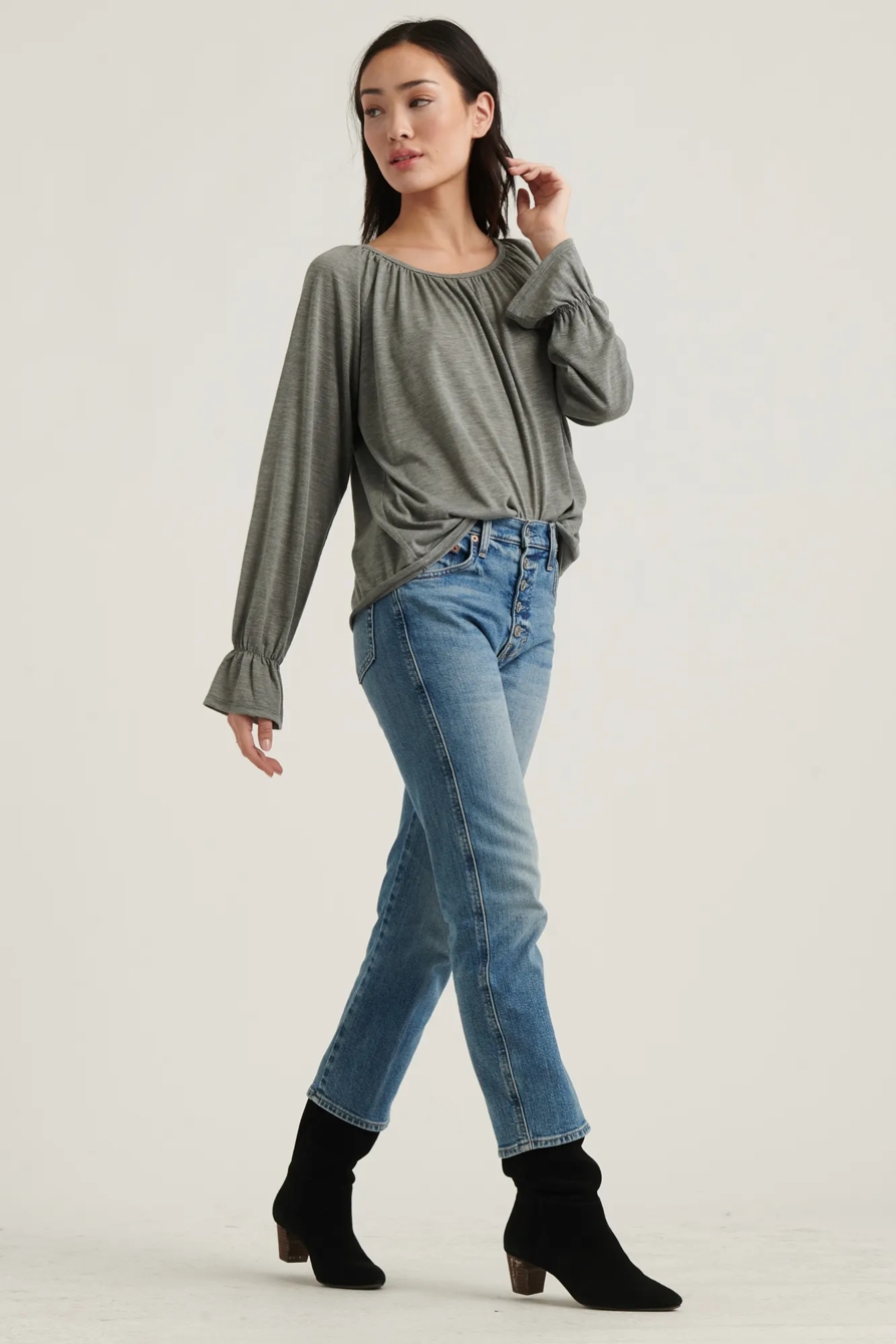 Bell Sleeve Knit Top, image 2