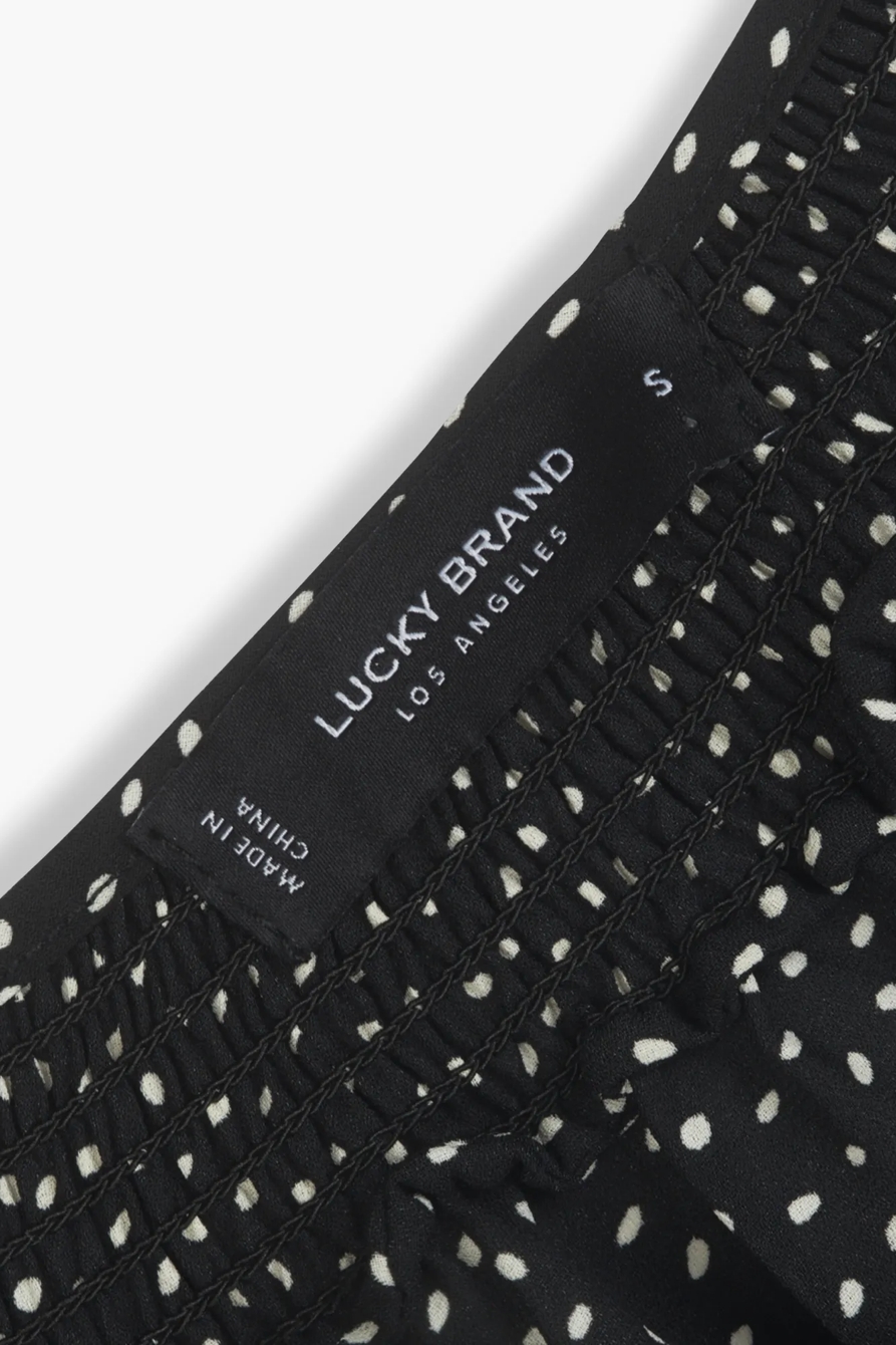 PRINTED SMOCKED PEASANT TOP, image 2