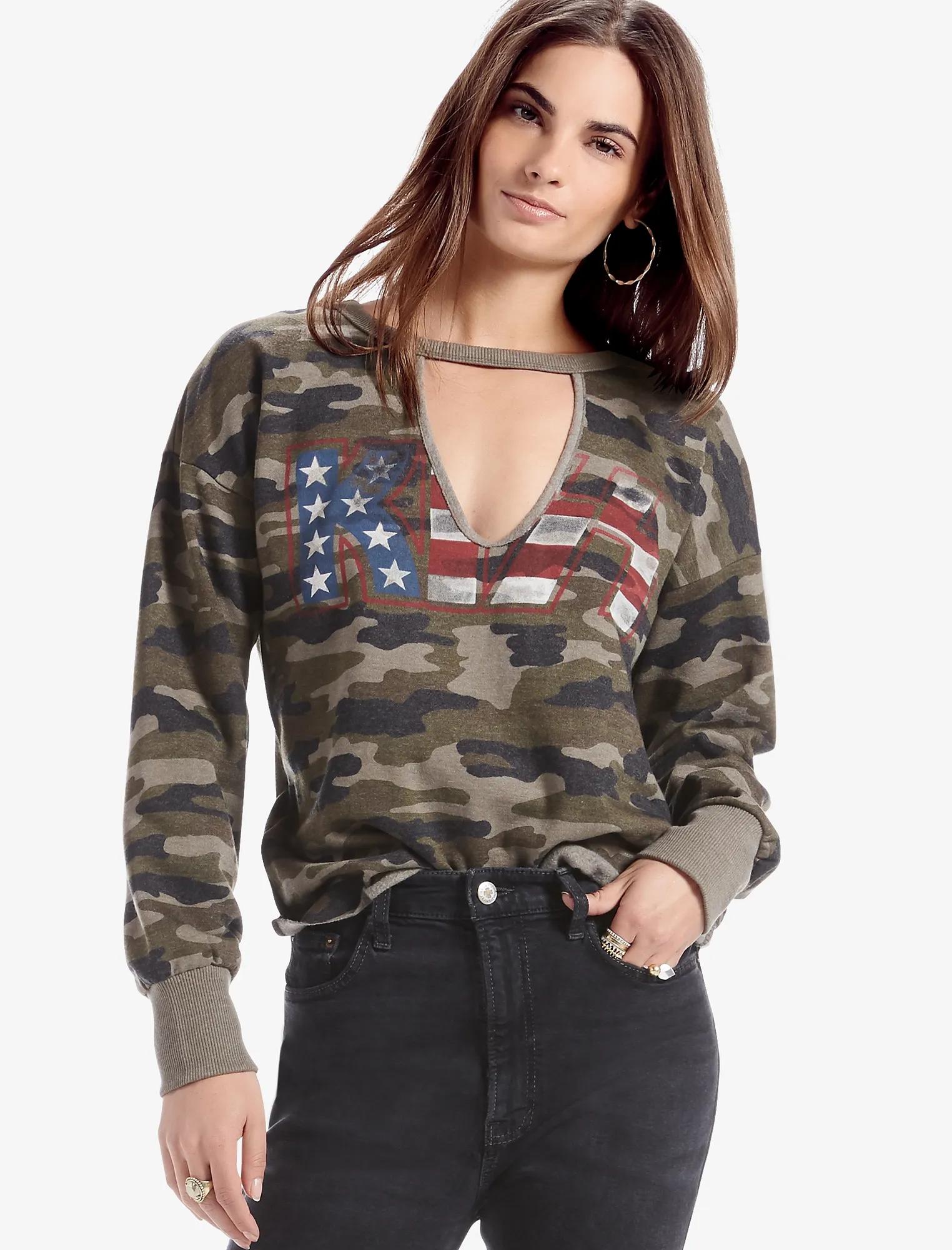 KISS CAMO CHOKER PULLOVER, image 1
