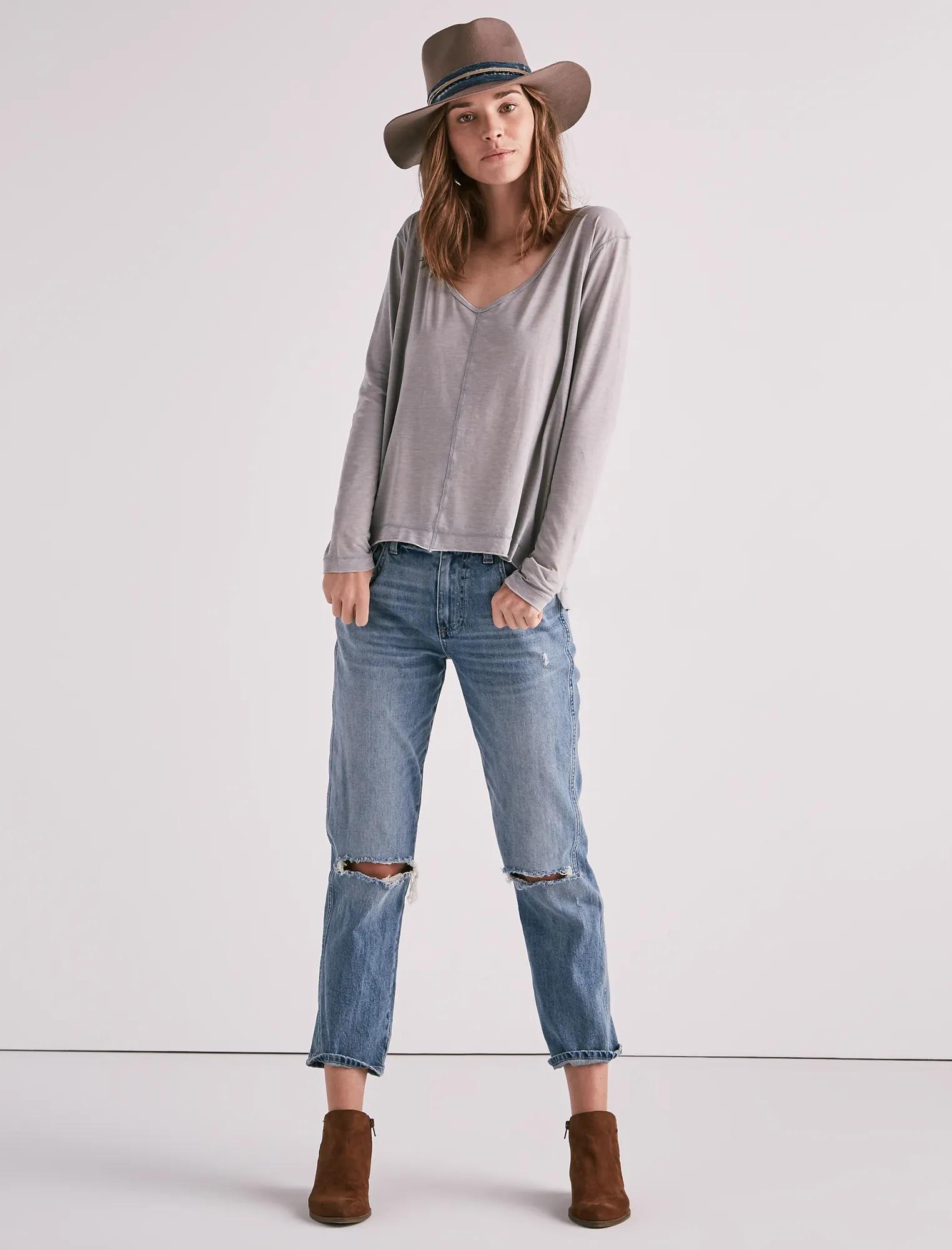 SOLID LONG SLEEVE TEE, image 2