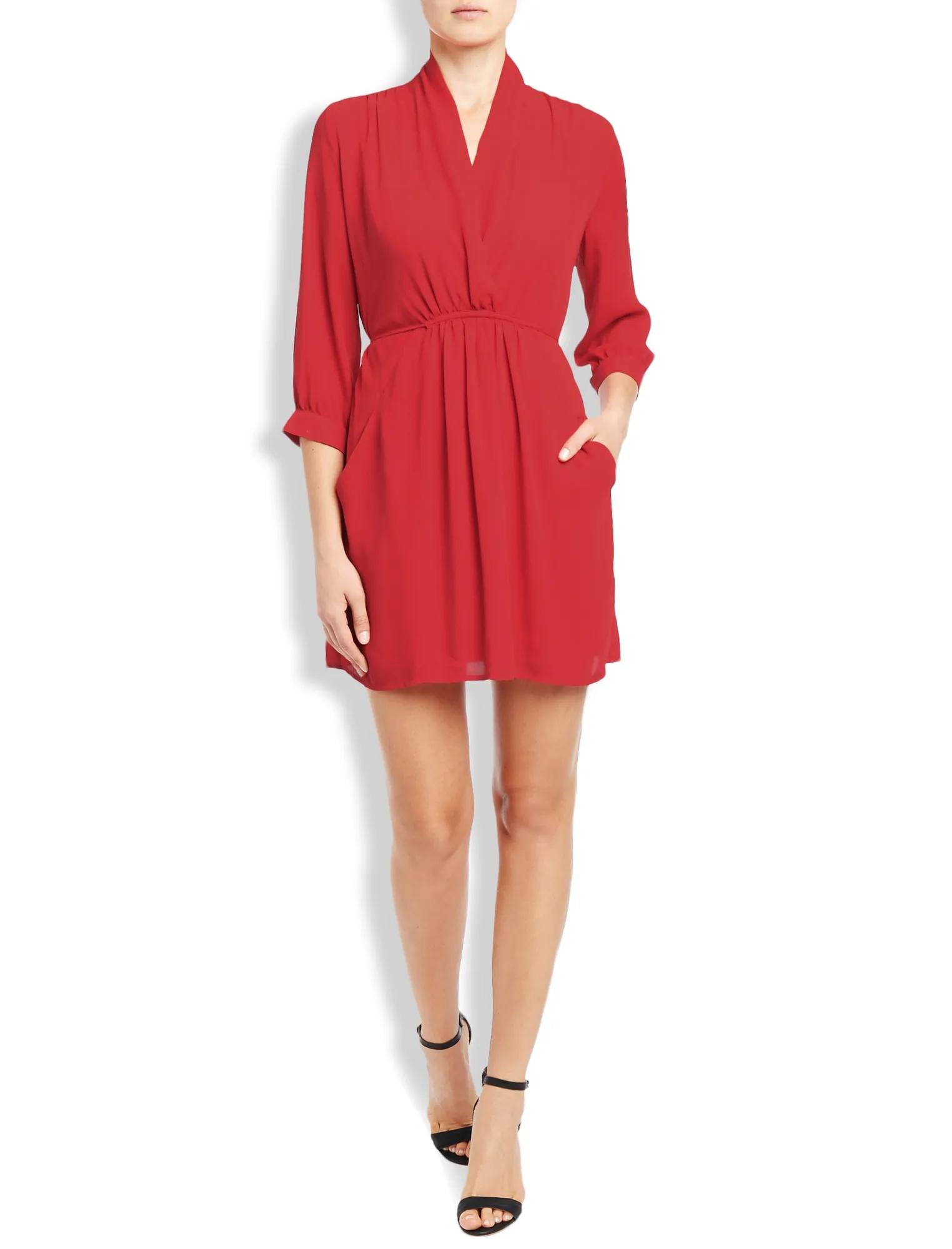 RED WRAP DRESS, image 1
