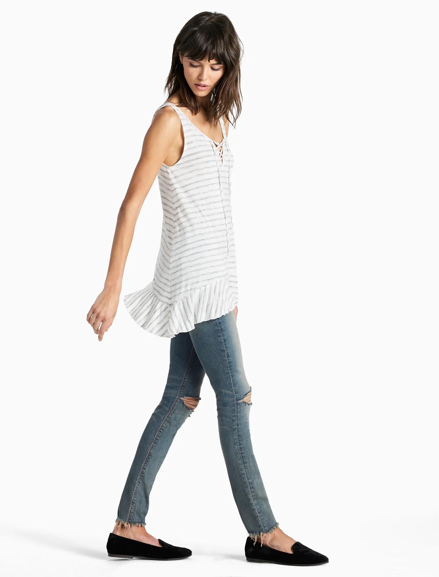STRIPED LACE UP TANK, image 2