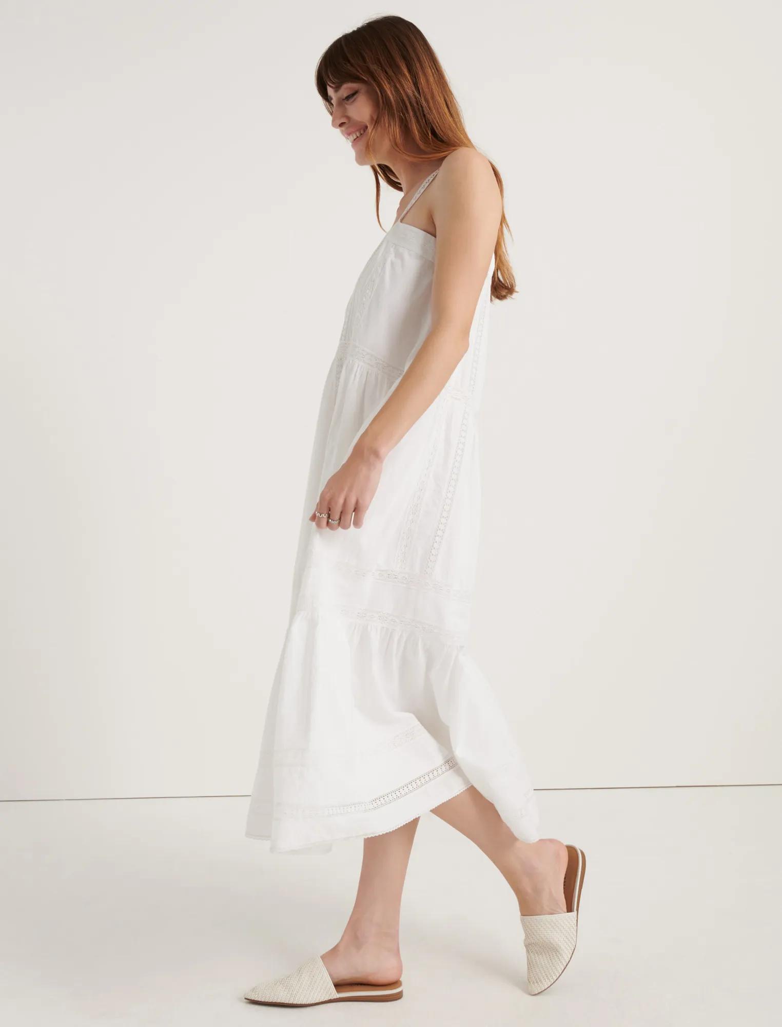 POMEGRANATE INSET COTTON VOILE PRAIRIE DRESS, image 2