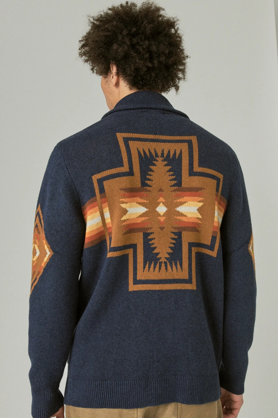 PENDLETON COTTON JACQUARD SHAWL SWEATER, image 4