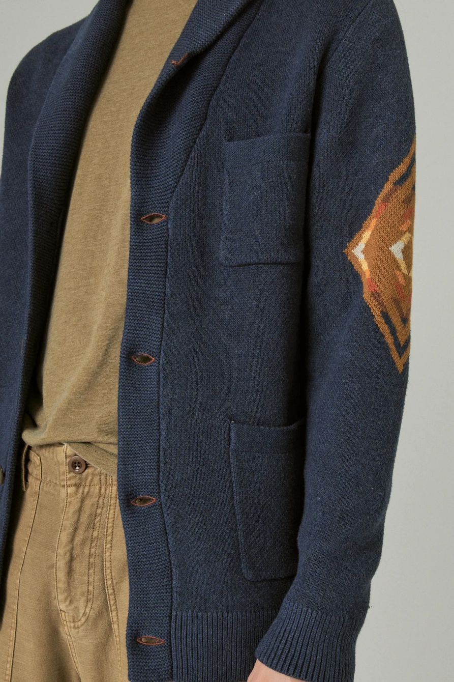 PENDLETON COTTON JACQUARD SHAWL SWEATER, image 5