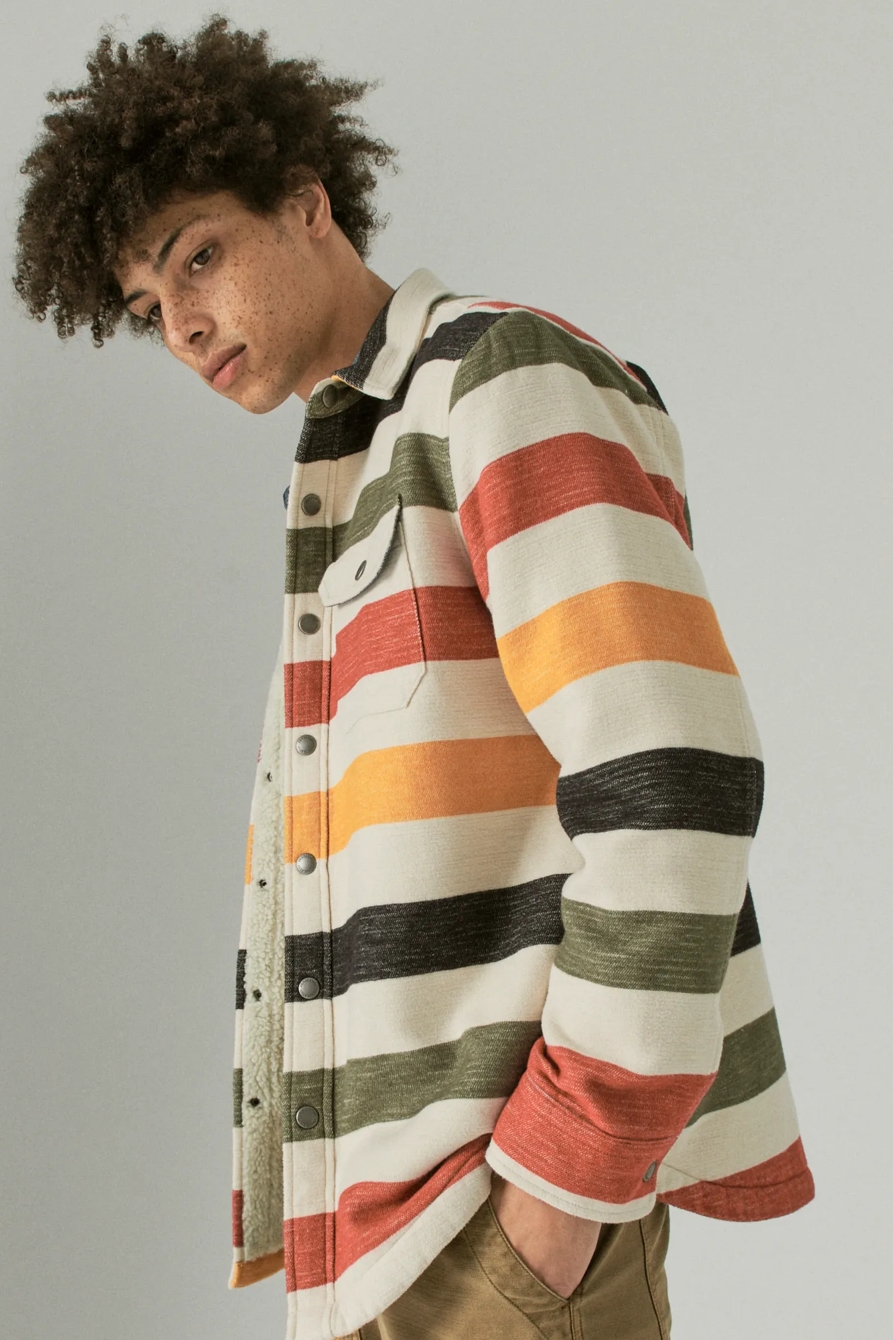 PENDLETON STRIPE COTTON FAUX SHEARLING-LINED SHIRT JACKET, image 3