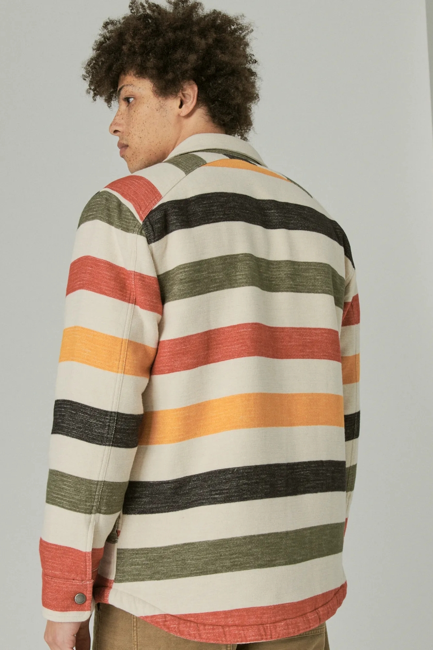 PENDLETON STRIPE COTTON FAUX SHEARLING-LINED SHIRT JACKET, image 4
